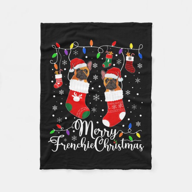 Couverture Polaire French Christmas French Bulldog Xmas Party 1 (Devant)