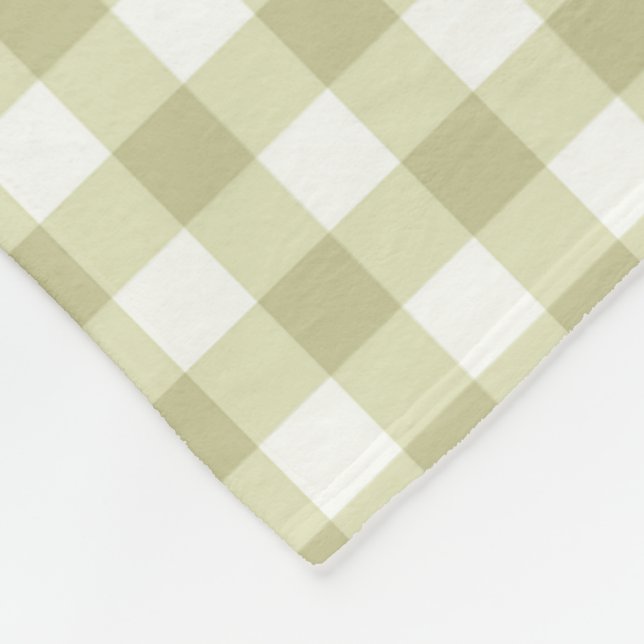 Couverture Polaire French Country Meadow En vichy - sauge vert plaid. (Coin)