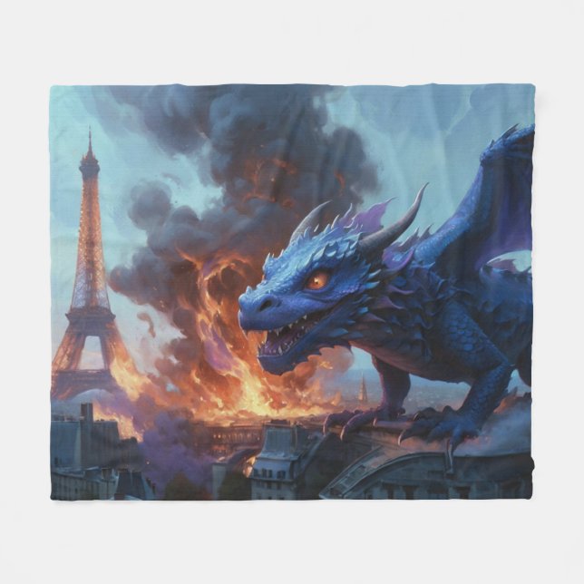 Couverture Polaire French Fries, Quelqu'Un ? Dragon Art (Devant (Horizontal))