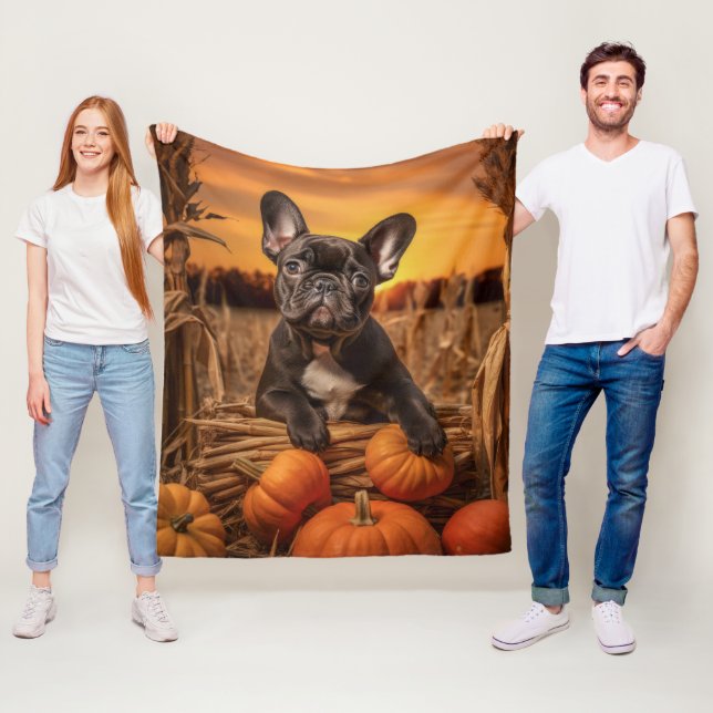 Couverture Polaire Frenchie d'automne (En situation)