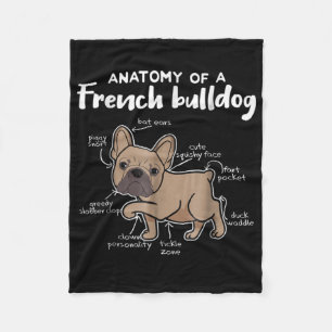 Couverture Polaire Frenchie Gift Anatomie D'Un Cadeau De Chien À Ba