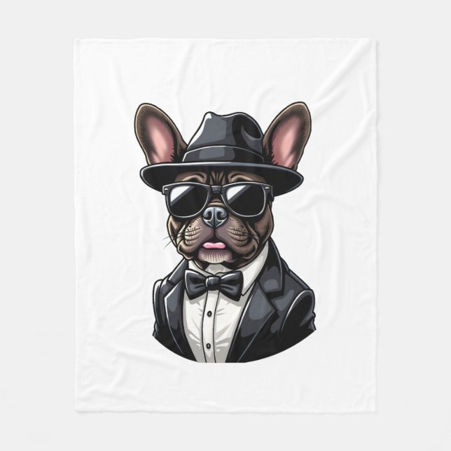 Couverture Polaire Frenchie The Gangster (Devant)