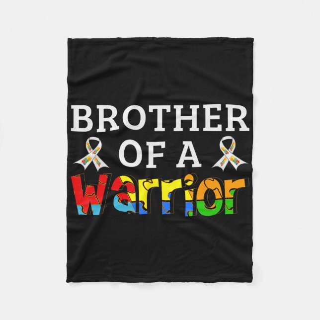 Couverture Polaire Frère D'Un Guerrier Soutien Familial Autisme (Devant)