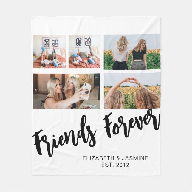 Couverture Polaire Friends Forever Photo Collage Cadeau personnalisé  (Devant)