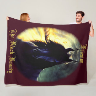 Couverture Polaire Friesian Glow, cheval, étalon de beauté noir/jumen