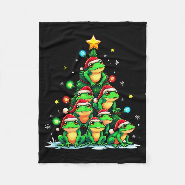 Couverture Polaire Frog Christmas Tree Funny Hopper Holiday Cute Frog (Devant)