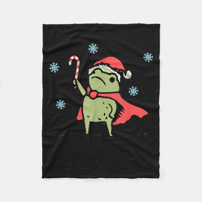 Couverture Polaire Frog Huzzah Frog Knight Funny Sword Meme Quote Chr (Devant)