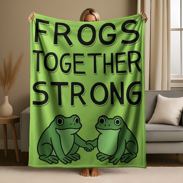 Couverture Polaire Frogs Together Strong Portland Frog Protest (Créateur téléchargé)