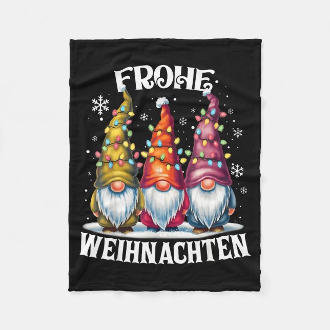Couverture Polaire Frohe Weihnachten German Gnome Christmas Decoratio (Devant)
