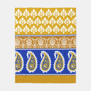 Couverture Polaire Frontière traditionnelle indienne paisley