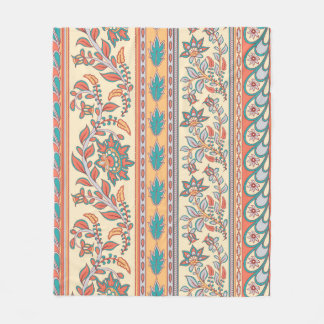 Couverture Polaire Frontières florales indiennes Motif sans joint
