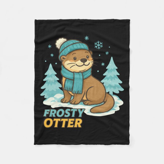 Couverture Polaire Frosty Otter Winter Charm Art Long Sleeve  (Devant)