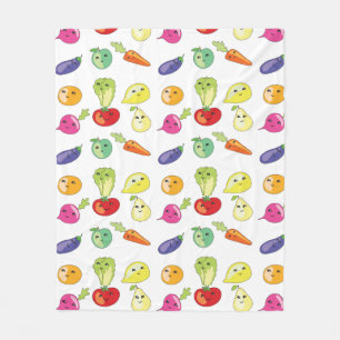 Couverture Polaire fruits et légumes animés