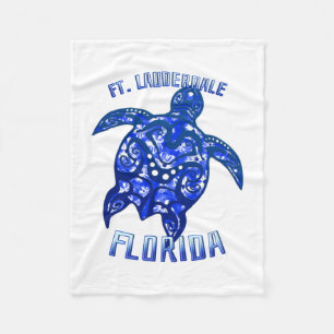 Couverture Polaire Ft Lauderdale Floride Vacances Tortue tribale
