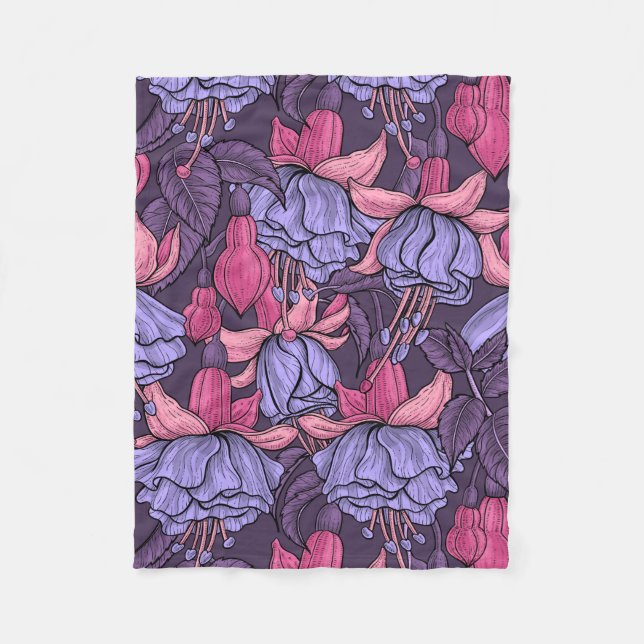 Couverture Polaire Fuchsia rose et violet (Devant)