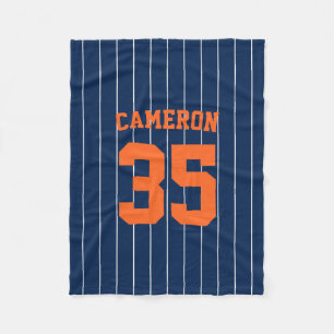 Couverture Polaire Fully Editable Colors Baseball Jersey Stripes Name