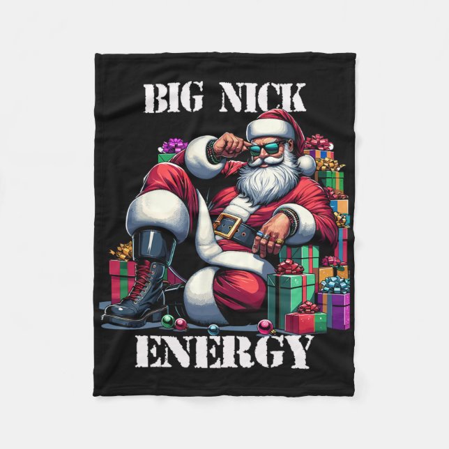 Couverture Polaire Fun Big Nick Energy Fun Santa Claus Christmas Xmas (Devant)