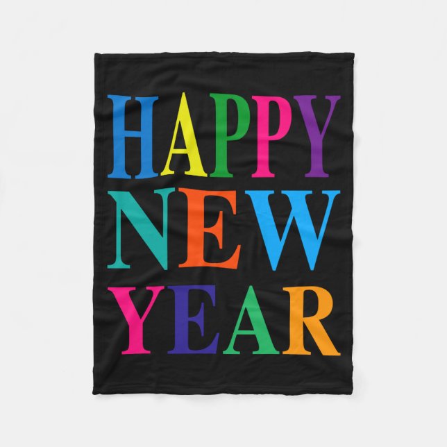 Couverture Polaire Fun Colorful Happy New Year T Shirt  (Devant)