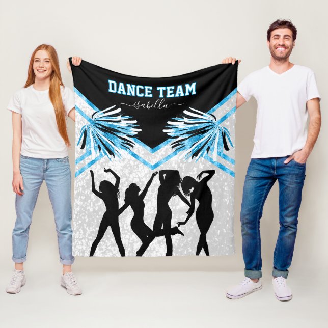 Couverture Polaire Fun Dance Team Noir, Blanc et Bébé Bleu (En situation)