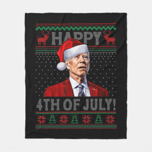 Couverture Polaire Fun Joe Biden Happy the Of July Laid Christmas