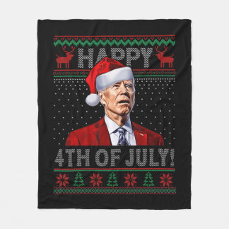 Couverture Polaire Fun Joe Biden Happy the Of July Laid Christmas