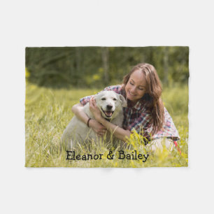 Couverture Polaire Fun Modern Animaux Photo Monogramme personnalisé