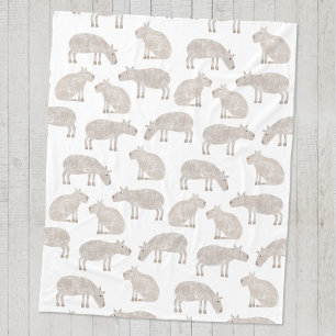 Couverture Polaire Fun Motif Capybara