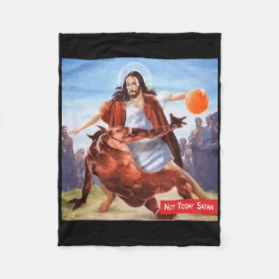 Couverture Polaire Fun Not Today Satan Jesus Crossover Bysketbyll