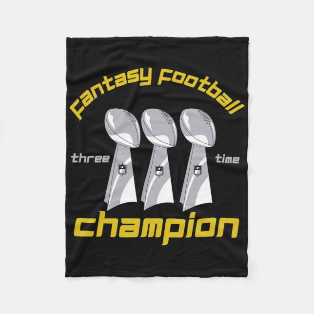 Couverture Polaire Fun Three Time Fantasy Football League Champion Tr (Devant)