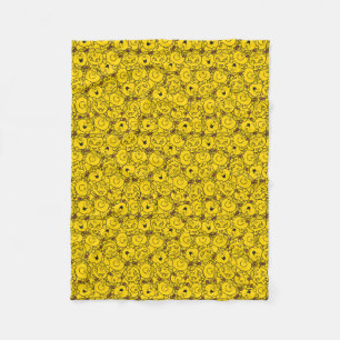 Couverture Polaire Fun Yellow Smiles Motif Monogramme