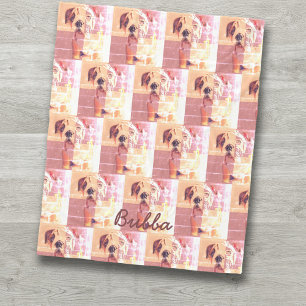 Couverture Polaire Funky anglais Bulldog rose et jaune carrelé