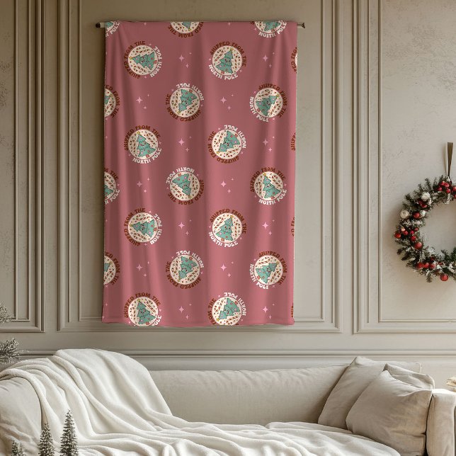 Couverture Polaire Funky Christmas Blanket 70s Pastel Holiday Joy (Funky Christmas Blanket 70s Pastel Holiday Joy)
