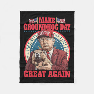 Couverture Polaire Funky Cool Trump Groundhog Make Groundhog Day Grea