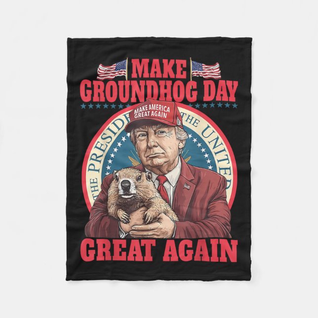 Couverture Polaire Funky Cool Trump Groundhog Make Groundhog Day Grea (Devant)