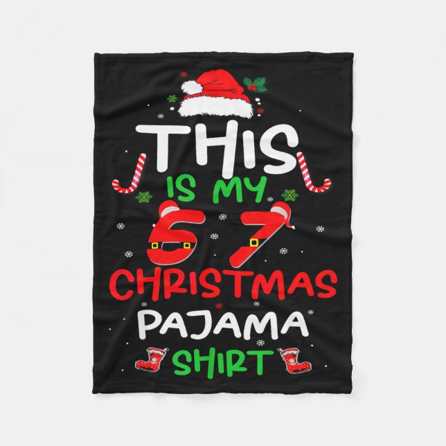 Couverture Polaire Funny 67 Christmas Pajamas Shirt Six Seven Meme Br (Devant)