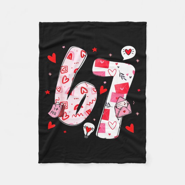 Couverture Polaire Funny 67 Meme Six Seven 6 7 Valentine Hearts  (Devant)