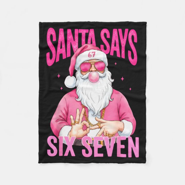 Couverture Polaire Funny 67 Santa Says Six Seven Christmas Meme Xmas  (Devant)