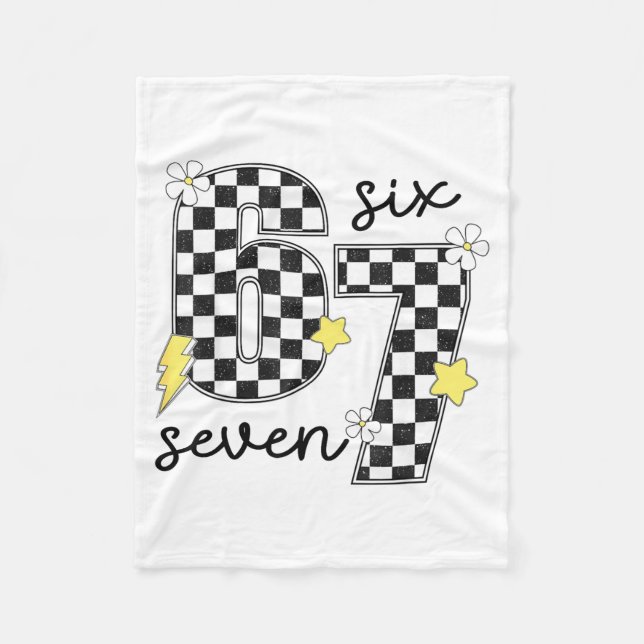 Couverture Polaire Funny 67 Six Seven Meme Slang 6-7 Checkered Number (Devant)