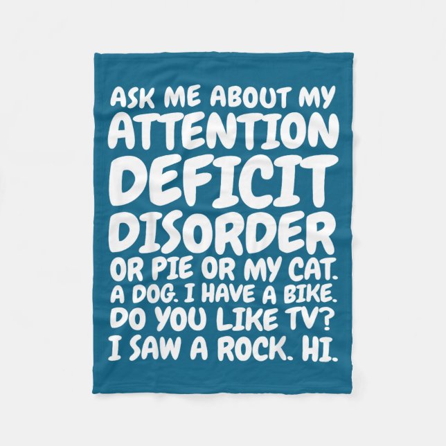 Couverture Polaire Funny Adhd Quote Ask Me About My Attention Deficit (Devant)