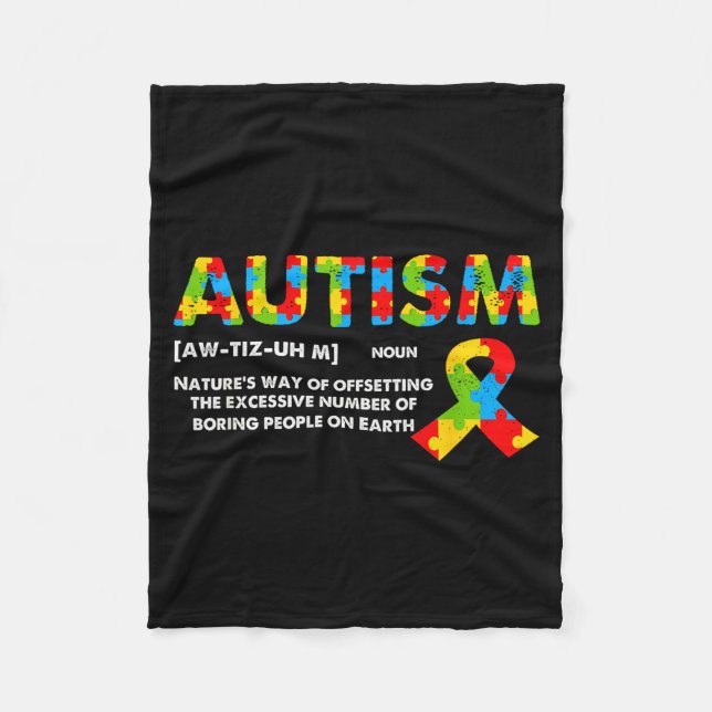 Couverture Polaire Funny Autism Definition - Autism Awareness Month  (Devant)
