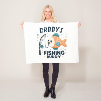 Couverture Polaire Funny Baby Fish | Daddy's Fishing Buddy Cute