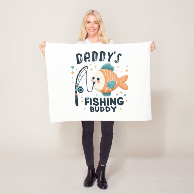 Couverture Polaire Funny Baby Fish | Daddy's Fishing Buddy Cute (En situation)