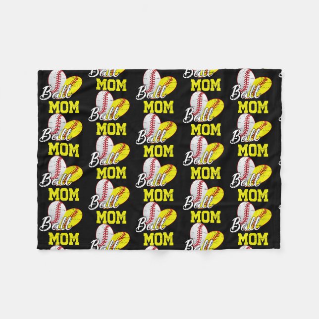 Couverture Polaire Funny Ball Mom Softball Baseball Gifts For Women (Devant (Horizontal))