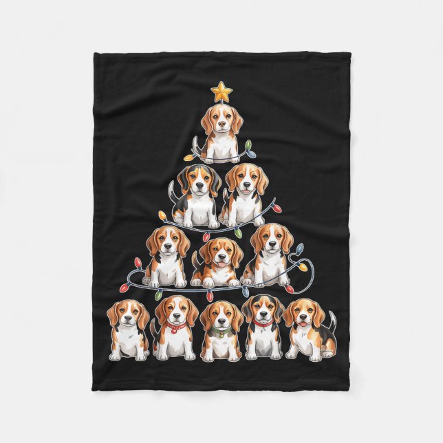 Couverture Polaire Funny Beagle Christmas Tree Dog Lovers Women Men X (Devant)