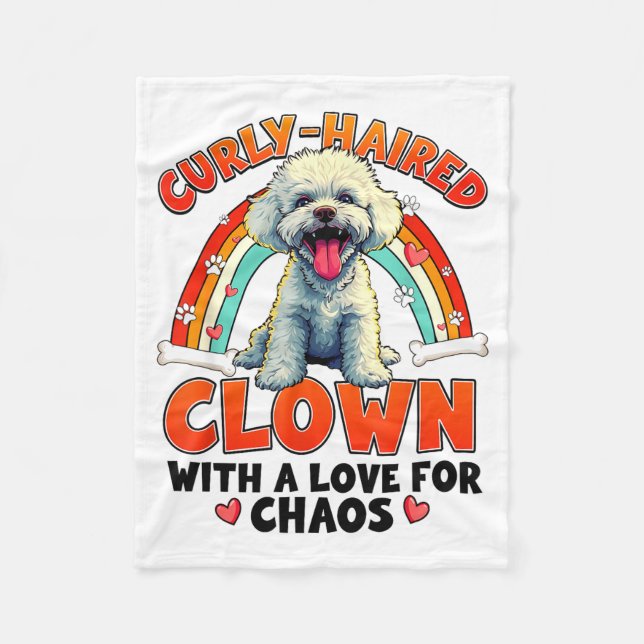 Couverture Polaire Funny Bichon Frise Design For Dog Lover  (Devant)