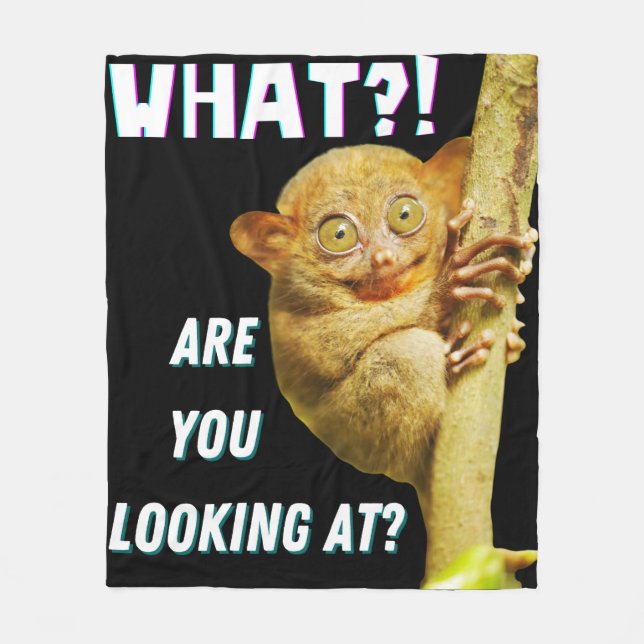 Couverture Polaire Funny Big Eyed Tarsier What Are You Looking At (Devant)