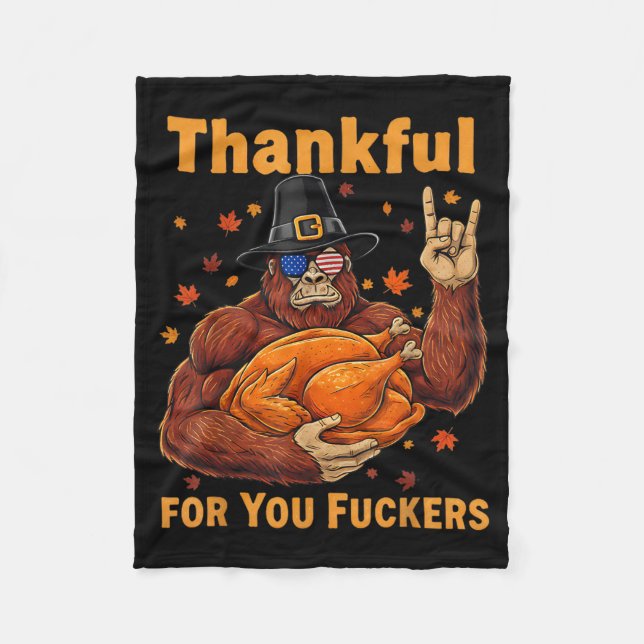 Couverture Polaire Funny Bigfoot Thanksgiving Thankful For You Forers (Devant)