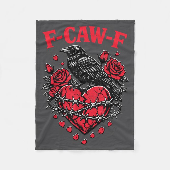 Couverture Polaire Funny Black Bird F-caw-f Anti Valentines Day Singl (Devant)