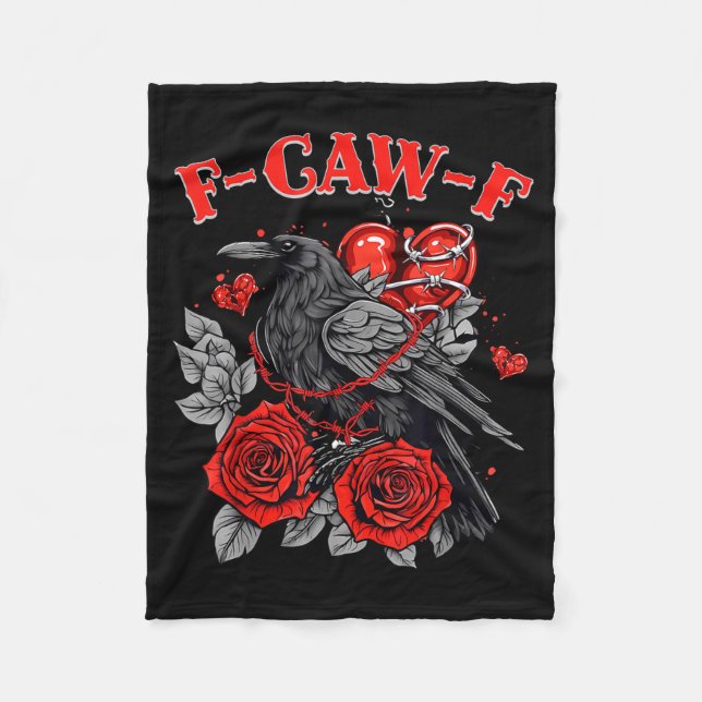Couverture Polaire Funny Black Bird F-caw-f Anti Valentines Day Singl (Devant)