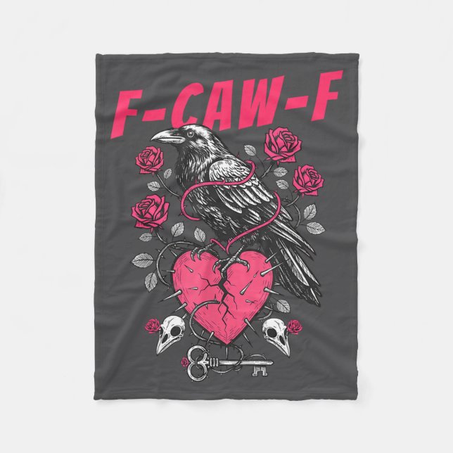 Couverture Polaire Funny Black Bird F-caw-f Anti Valentines Day Singl (Devant)